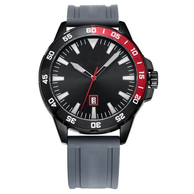 Quarzwerk der 252mm Bügel-Silikon-Sport-Mann-Uhr-3ATM mit Einfassung