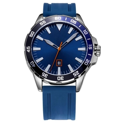Quarzwerk der 252mm Bügel-Silikon-Sport-Mann-Uhr-3ATM mit Einfassung