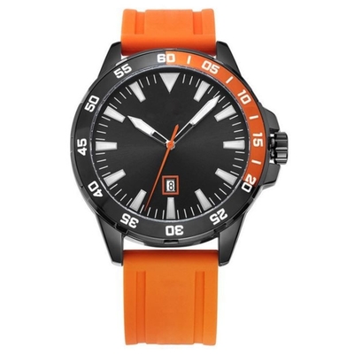 Quarzwerk der 252mm Bügel-Silikon-Sport-Mann-Uhr-3ATM mit Einfassung