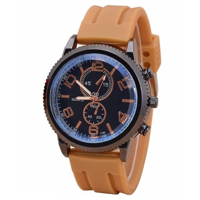 Skala des Silikon-Band-Paar-Quarz-Uhr-Sport-Mann-Silikon-Bügel-48mm
