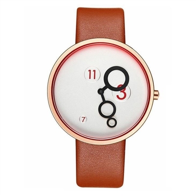 220mm Bügel-Frauen-Quarz-Uhr PU-Nubukleder-ausgeglichenes Mineralglas