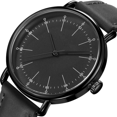 Minimalist-der Männer des Umkreis-245mm der lederne Chronograph 3ATM imprägniern