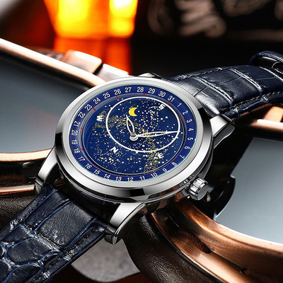 Der belichteten die Skala-automatische mechanische Uhr-leuchtenden Männer der Männer die Uhr