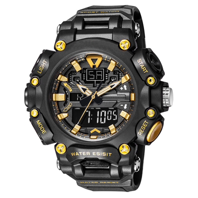Acrylspiegel-Digital-Sport passt 50 Meter auf, Chronograph-Armbanduhr zu imprägniern