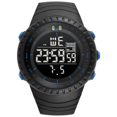 Analog-digitaler Chronos-Sport-Uhr-Schwarz-Skala-Sport passt 50 Meter wasserdicht auf