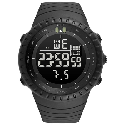 Analog-digitaler Chronos-Sport-Uhr-Schwarz-Skala-Sport passt 50 Meter wasserdicht auf