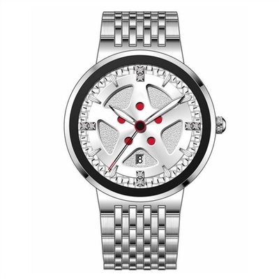 Wasserdichter Edelstahl-Chronograph-dünner Kalender-automatische mechanische Uhr