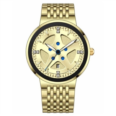 Wasserdichter Edelstahl-Chronograph-dünner Kalender-automatische mechanische Uhr