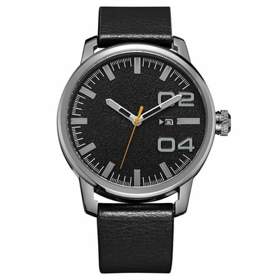 Ledergürtel-Quarz-Uhr Pin Buckle Black Casual Watchess der Männer haltbare