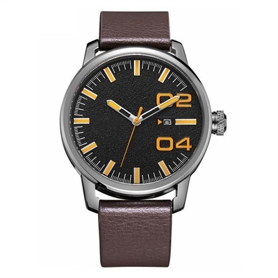 Ledergürtel-Quarz-Uhr Pin Buckle Black Casual Watchess der Männer haltbare
