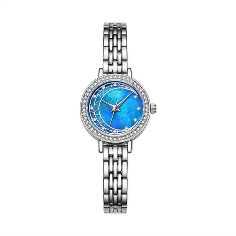 Metallperlmuttskala passt Diamond Bracelet Watches der überzogenen Glasspiegel-Frauen auf
