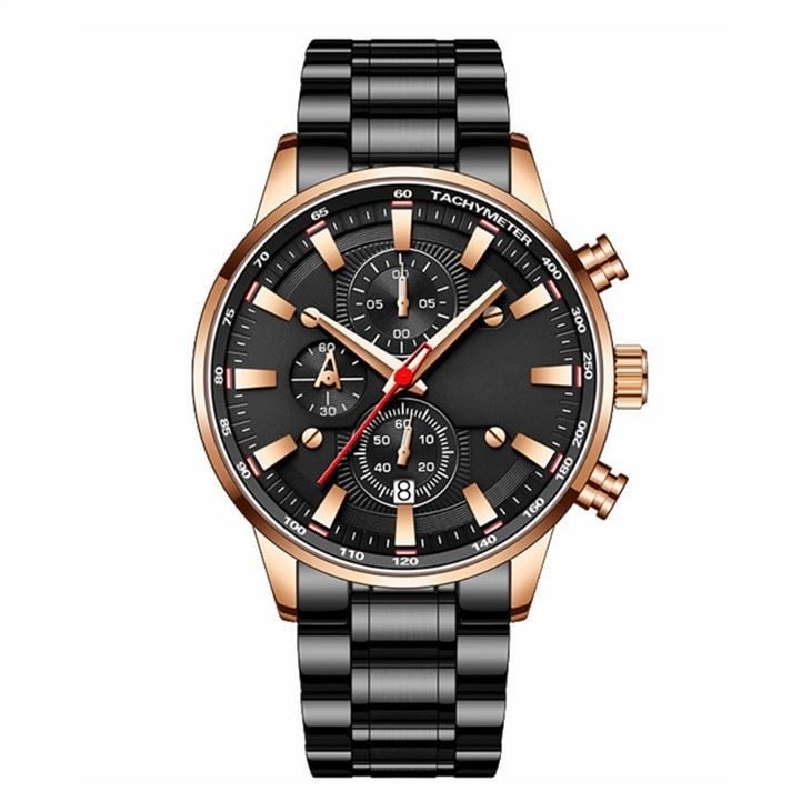 Wasserdichte Stahlband-Mann-Uhr Sapphire Glass Mirror Men-' s-Multifunktionsuhr-30m