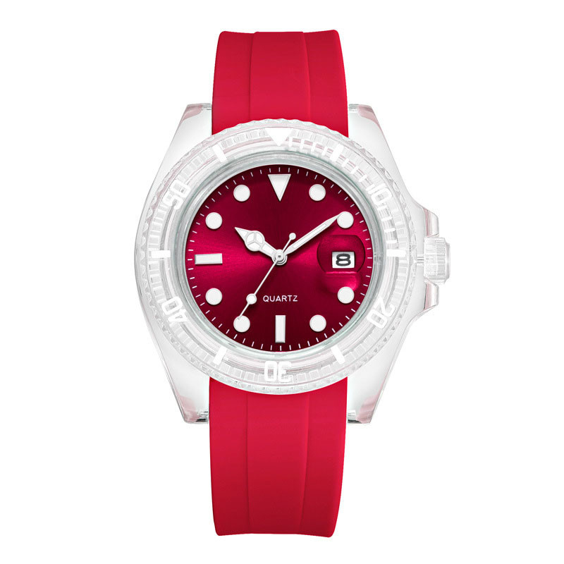 Runde Quarz-Armbanduhr aus Edelstahl mit farbigem Zifferblatt, Gewicht 95 g