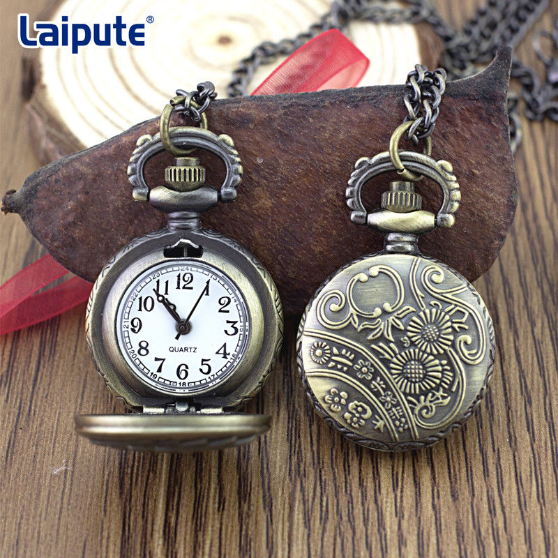 Vorzügliche prägeartige Weinlese-Taschen-Uhr-Uhr mit 27mm Skala-Münze sortierte