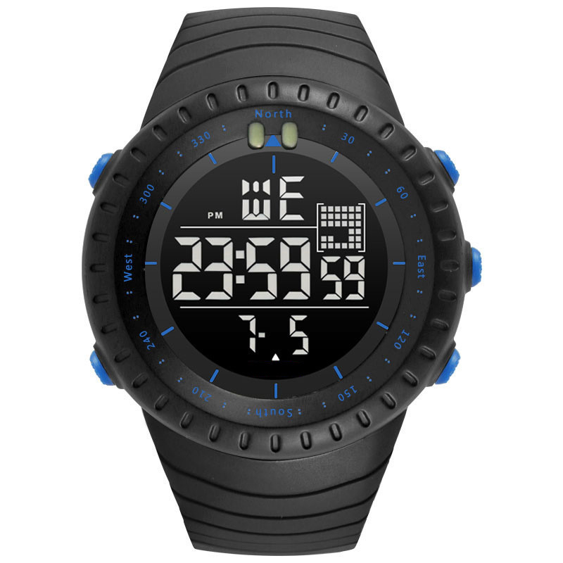Analog-digitaler Chronos-Sport-Uhr-Schwarz-Skala-Sport passt 50 Meter wasserdicht auf